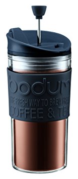 Bodum Travel Press Set Coffee Maker with Extra Lid, 0.35 L/12 oz - Black