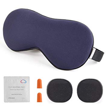 alittlecloud Sleep Mask,3D Contoured Eye Mask with Breathable Memory Foam for Travel/Naps/Shiftwork,Light Blockout & No Pressure with Adjustable Strap for Men,Women,Navy Blue