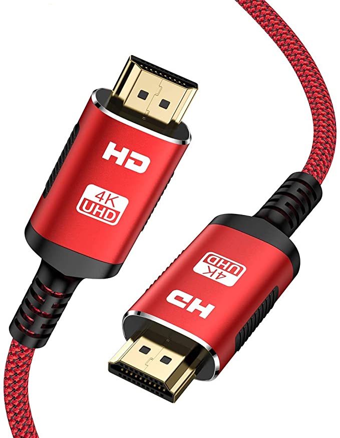 4K HDMI Cable 1.5 ft, High Speed HDMI 2.0 Cable 18Gbps, Support 3D, 1080P, 2160P, Audio Return(ARC), Ethernet, 4K HDR -Braided HDMI Cord Compatible Video, PC, Projector, UHD TV, PS3/PS4, Blu-ray