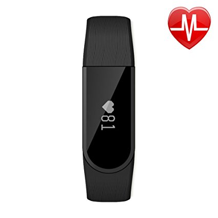 LETSCOM Fitness Tracker Watch with Heart Rate Monitor, Bluetooth 4.0 Activity Tracker, OLED Touch Screen Smart Fitness Band, IP67 Waterproof Pedometer Wristband Bracelet