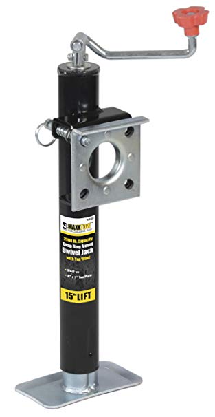 MaxxHaul  70155 15" Lift Ring Mount Trailer Jack with Top Wind - 2000 lbs. Capacity