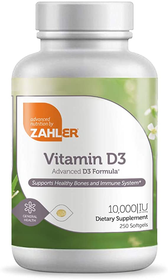 Zahler Vitamin D3 10,000 IU, an All-Natural Supplement Supporting Bone Muscle Teeth and Immune System, Certified Kosher, (250 Count)