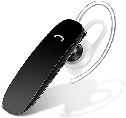 Bluetooth Earpiece for Cell Phone - Voice Command Bluetooth Headset Wireless Earbuds for iPhone Samsung Android - Hands Free Bluetooth Headset with Noise Cancellation Mic - Black