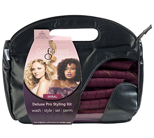 Curlformers Hair Curlers Deluxe Range Spiral Curls Styling Kit, 40 No Heat Hair Curlers and 2 Styling Hooks for Extra Long Hair up to 22" (55cm) long