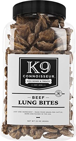 K9 Connoisseur Single Ingredient Odorless Dog Treats Made in USA from Grass Fed Cattle Grain Free Beef Chew Bites Rich in Protein for Puppies, Small, Medium, and Large Dogs