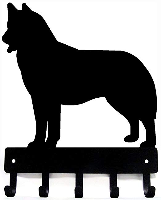 The Metal Peddler Husky Key Rack Dog Leash Hanger Large 9 inch Wide