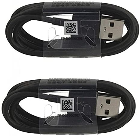 Two (2) OEM Samsung USB-C Data Charging Cables for Galaxy S9/S9 Plus/S8/S8 /Note8 - Black EP-DG950CBE- Bulk Packaging