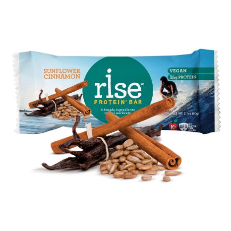 Rise Bar Gluten-Free, High-Protein Bars, Sunflower Cinnamon, 12-Count