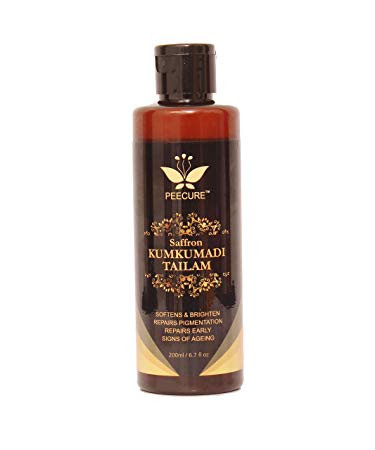 PEECURE Auravedic Kumkumadi Tailam Pure Saffron oil For Skin Brightening Skin,Scars 200ml