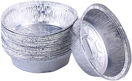 BESTONZON 6 Inch Aluminum Foil Pie Pans,20pcs Round Pie Pans Disposable Tin Pans for Baking, Roasting, Broiling Cooking, Meals Prep(No Lids)