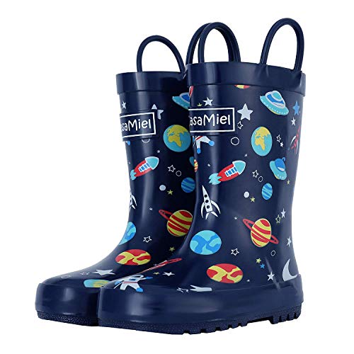 CasaMiel Kids Rain Boots for Toddlers Unisex Rain Boots for Boys&Girls, Handmade Natural Rubber Boots for Children