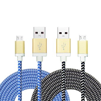 Micro USB Cable, Magic-T 10ft/3m Braided Charging Data Cord Charger High Speed USB 2.0 A Male to Micro B for Android, Samsung, HTC, Motorola, Sprint, Nokia, LG, HP, Sony, Blackberry and More[2-Pack]
