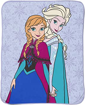 Jay Franco Disney Frozen Sister Forever Raschel Throw Blanket - Measures 43.5 x 55 inches, Kids Bedding Features Elsa & Anna - Fade Resistant Super Soft - (Official Disney Product)