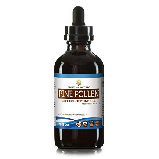 Pine Pollen Testosterone Alcohol-FREE Liquid Extract, Wildcrafted Pine Pollen (Scots Pine, Pinus sylvestris) Dried Pollen (4 FL OZ)
