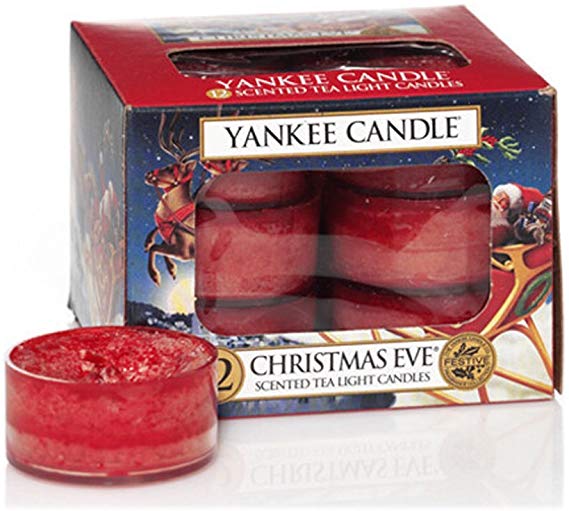 Yankee Candle Tea Light Candles, Christmas Eve, Pack of 12