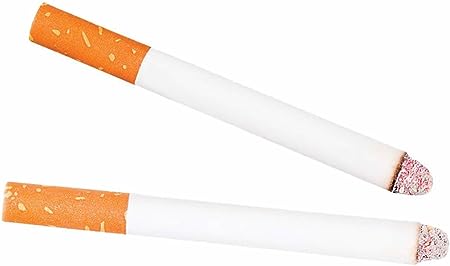 2PCS Funny Fake Cigarettes Fags Smoke Effect Lit End Joke Trick Toy