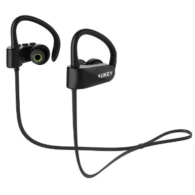 AUKEY Sport Bluetooth V4.1 Headphone Wireless Stereo Headset Built in Mic, Sweatproof Earphone for iPhones, Android Phones and More