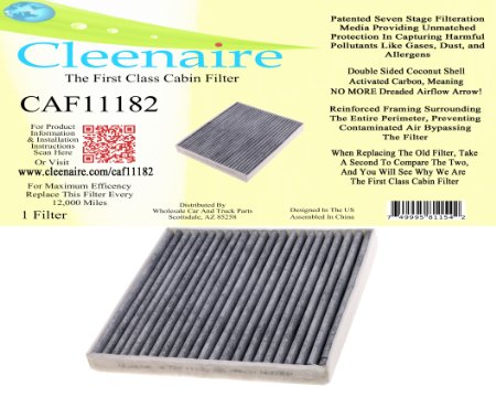 Cleenaire CAF11182 The Most Advanced Protection Against Bacteria Dust Viruses Allergens Gas Odors, Cabin Filter For Honda Fit, CR-Z, Insight