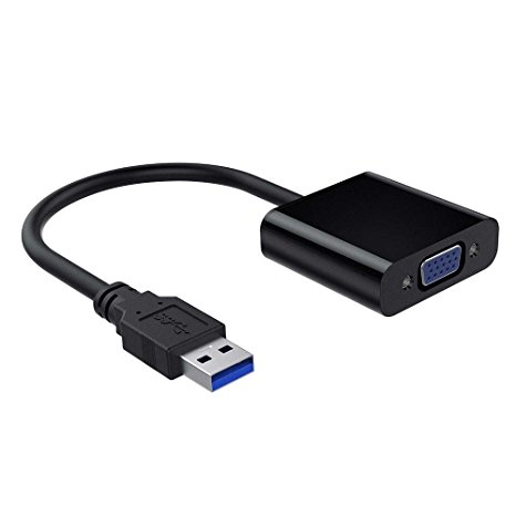 USB 3.0 to VGA Adapter Converter, HD External USB 3.0 Video Display Cable, Multi-monitor Adapter, Support Max Resolution 1080p for PC Laptop Windows 10/ 8.1/ 8/ 7/ XP