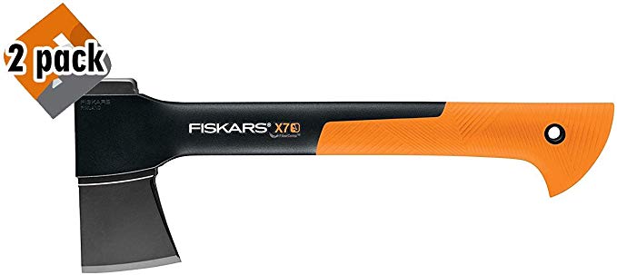 Fiskars 378501-1002 X7 Hatchet (14"), 14 Inch, Black/Orange - 2 Pack