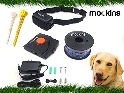 Mockins Rechargeable Concealed In-Ground Pet Containment Fence System for Dogs and Cats | 100% Safe and Customizable | Covers Over 50,000 Square Feet ( 1.2 Acres )
