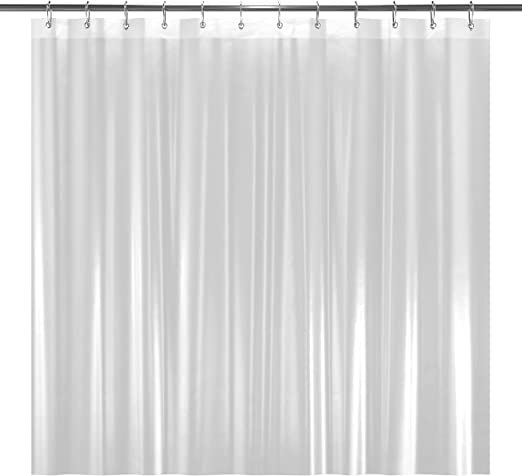LiBa PEVA 8G Bathroom Shower Curtain Liner, 72" W x 72" H, Frosted, 8G Heavy Duty Waterproof Shower Curtain Liner Anti-Microbial Mildew Resistant