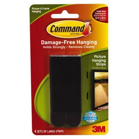 Command Picture Hanging Strips, Large, Black, 4-Strips  (17206BLK-ES)