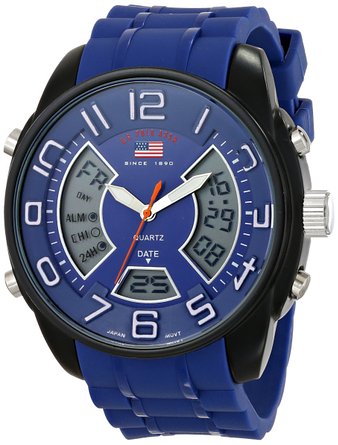 U.S. Polo Assn. Sport Men's US9486 Analog-Digital Display Analog Quartz Blue Watch