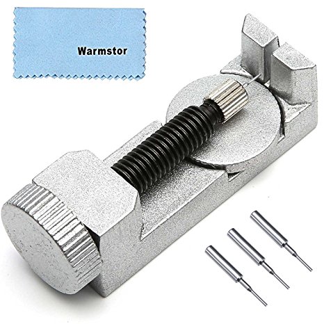Warmstor Watch Band Strap Link Pin Remover Repair Tool Kit with Pack of 3 Extra Pins (Silver)