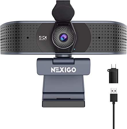 4K AutoFocus Webcam with Dual Stereo Microphone and Privacy Cover, 2021 NexiGo N690 Pro USB A & C Web Camera with Sony Sensor, for Zoom Skype Teams, Laptop MAC PC Desktop