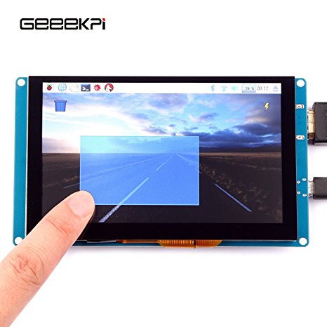 GeeekPi 5 Inch Capacitive Touch Screen 800x480 HDMI Monitor TFT LCD Display for Raspberry Pi 3/2 Model B/B /Pi Zero & BeagleBone Black & PC