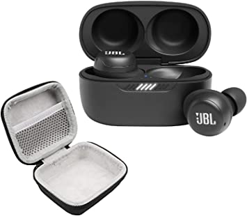 JBL Live Free NC  in-Ear True Wireless Active Noise Cancelling Bluetooth Headphones Travel Bundle with Protective Case (Black)