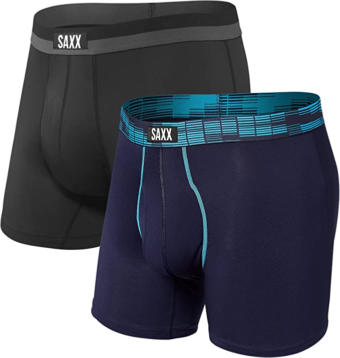 SAXX Men's Underwear SPORT MESH Boxer Briefs with Built-In BallPark Pouch Support – Workout Boxer Briefs, Pack of 2