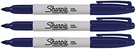 Pack of 3 Navy Sharpie Fine Point Pen Permanent Marker