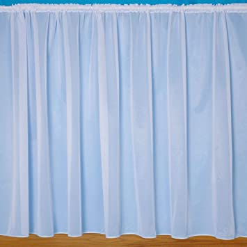 John Aird Denise - Plain White Net Curtain With Weighted Base - Width Sold By The Metre Drop: 48" (122cm)