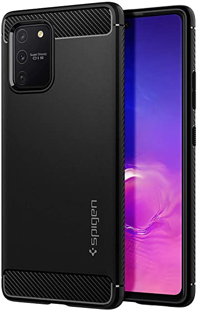 Spigen, Rugged Armor, Compatible with Galaxy S10 Lite, Original Design Patent Flexible Case for Samsung Galaxy S10 Lite - Matte Black