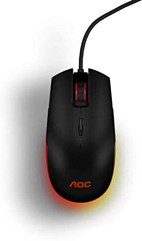 AOC Gaming RGB Gaming Mouse, NVIDIA Reflex Analyzer Compatible, Low Input Lag, OMRON (L&R) Switches, 5000 DPI, Customizable Buttons and On-The-Fly DPI Change, Light FX RGB, G-Tools Software GM500