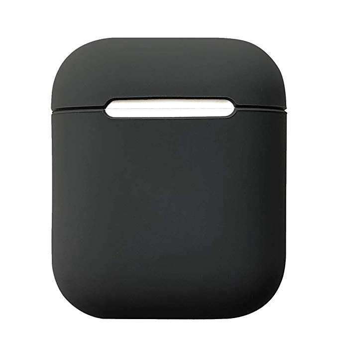 DamonLight Airpods Case Protective Silicone Cover and Skin for Apple Airpods Charging Case (Black)