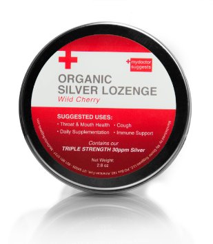 Organic Silver Lozenges - Wild Cherry: The Perfect Cough Drop for Cough, Throat & Mouth Health or Even Daily Supplementation and Immune Support - Contains 30ppm Silver Solution in Each Drop