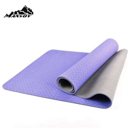 Mansov PRO Best Yoga Mat Double Non Slip Pilates Mat and Exercise Mat Meditation Mats for Muscle Relaxation100 TPE And Rubber Lightweight and Durable Exercise Class Typical Mat 6mm
