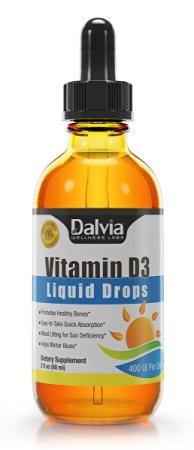Vitamin D3 Liquid Drops - 60ml - 400IU per Drop - Gluten Free - No Nasties and Nothing Artificial Just Pure