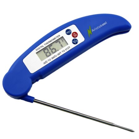 Fast Accurate Instant Read Digital Meat Thermometer - Aristokool High Performance BBQ Food Probe - Best For Kitchen Barbecue Grill or Smoker. Cooking Baking Bread Brewing Beer Wine, Steak & Turkey.