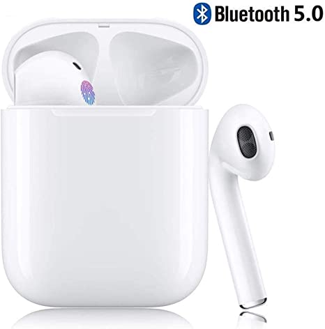 Wireless Earbuds Bluetooth 5.0 Headphones 2020 Latest Intelligent Noise Reduction (Support Fast Charging) Pop-ups Auto Pairing iPhone/Android/Samsung/in-Ear Headphones