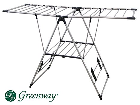 Greenway GFR0501SS Extra Large Fold Away Laundry Rack, Silver
