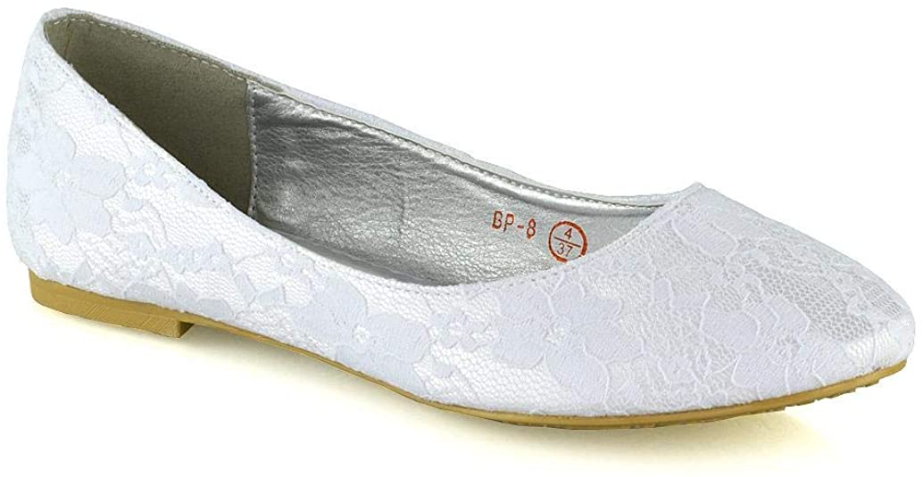 ESSEX GLAM Womens Flat Bridal Shoes Ladies