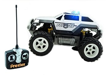 Prextex Remote Control Monster Police Truck Radio Control Police Car toys for boys Rc Car with Lights Best Christmas gift for 8-12 year old boys
