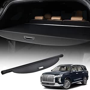 Vesul Retractable Cargo Cover Waterproof Cargo Shade Compatible with Hyundai Palisade 2024 2023 2022 2021 2020 Security Cover Shield Luggage Privacy Screen All Weather Protection