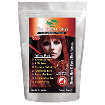 Wine Red Henna Hair & Beard Dye/Color - 3 Pack - The Henna Guys