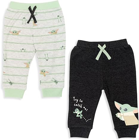 STAR WARS Darth Vader Stormtrooper C-3PO Chewbacca R2-D2 Baby Yoda 2 Pack Jogger Pants Newborn to Infant