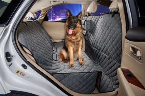 VIEWPETS Deluxe All Coverage 94" L * 56" W Waterproof Quilted Heavy Polyester Dog Car Seat Cover Anti Slip Rear Seat Cover - Machine Washable